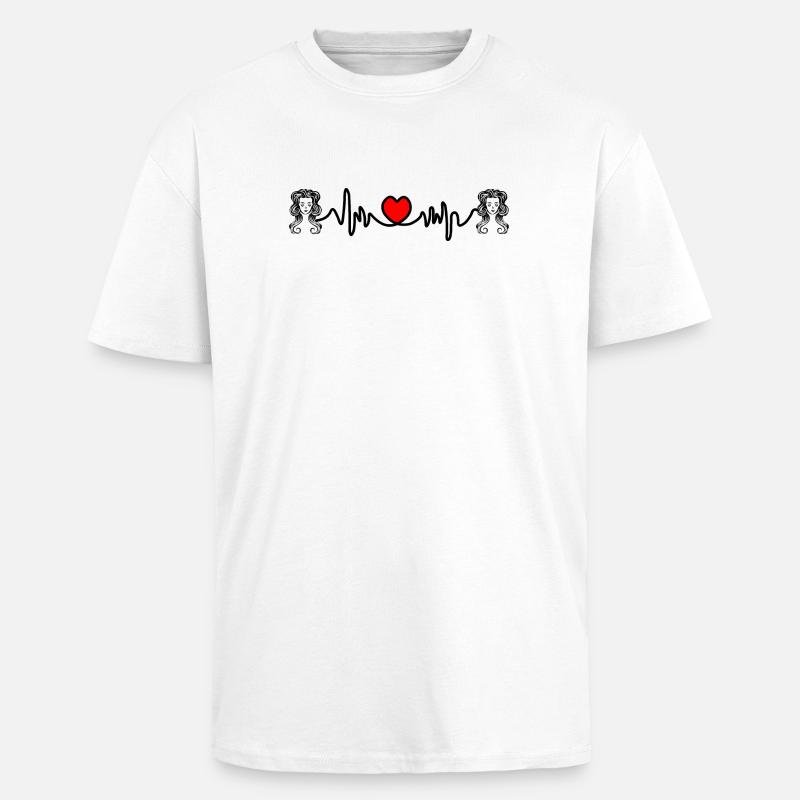 Herzfrequenz Kardio Jungfrau Jungfrau - Oversized Heavyweight Unisex T-Shirt - Weiß