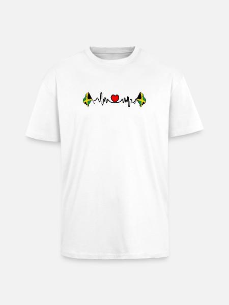 Herzfrequenz-Cardio für Jamaika - Oversized Heavyweight Unisex T-Shirt - Weiß