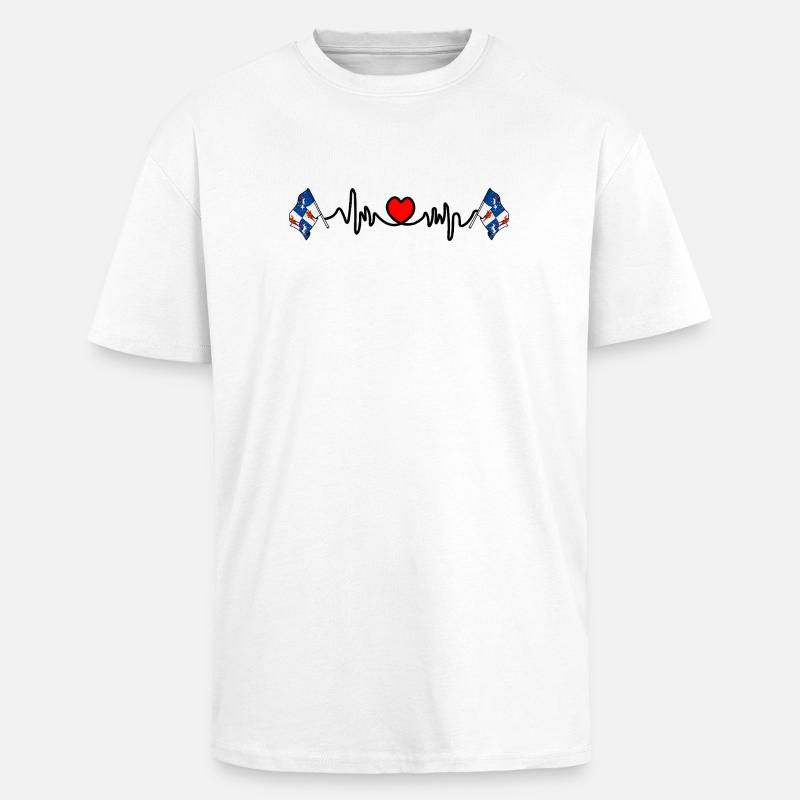 Norrbotten Herzfrequenz-Design - Oversized Heavyweight Unisex T-Shirt - Weiß