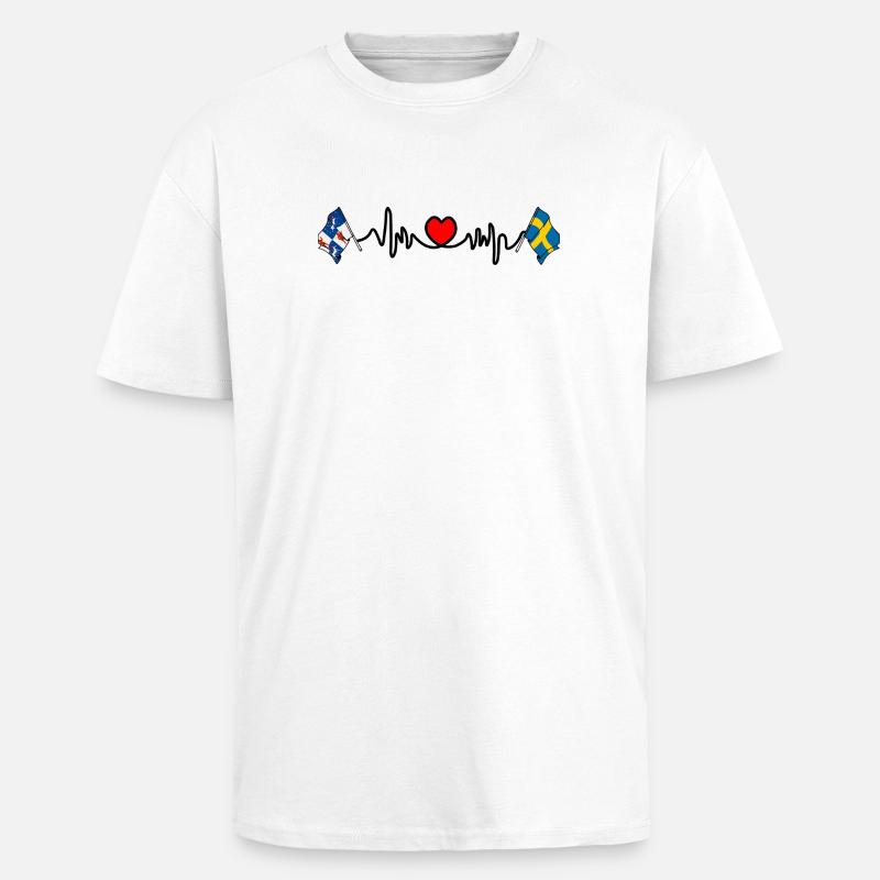 Herzfrequenz-Hotline Norrbotten & Schweden - Oversized Heavyweight Unisex T-Shirt - Weiß