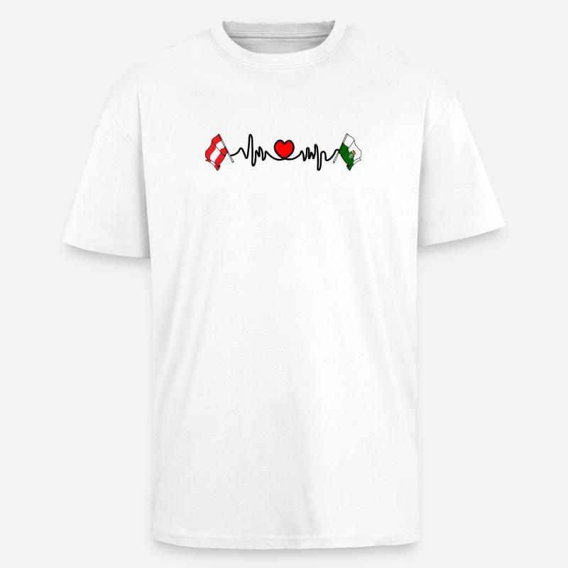 Styria Flags with Heartbeat - Unisex Oversized Heavyweight T-shirt - white