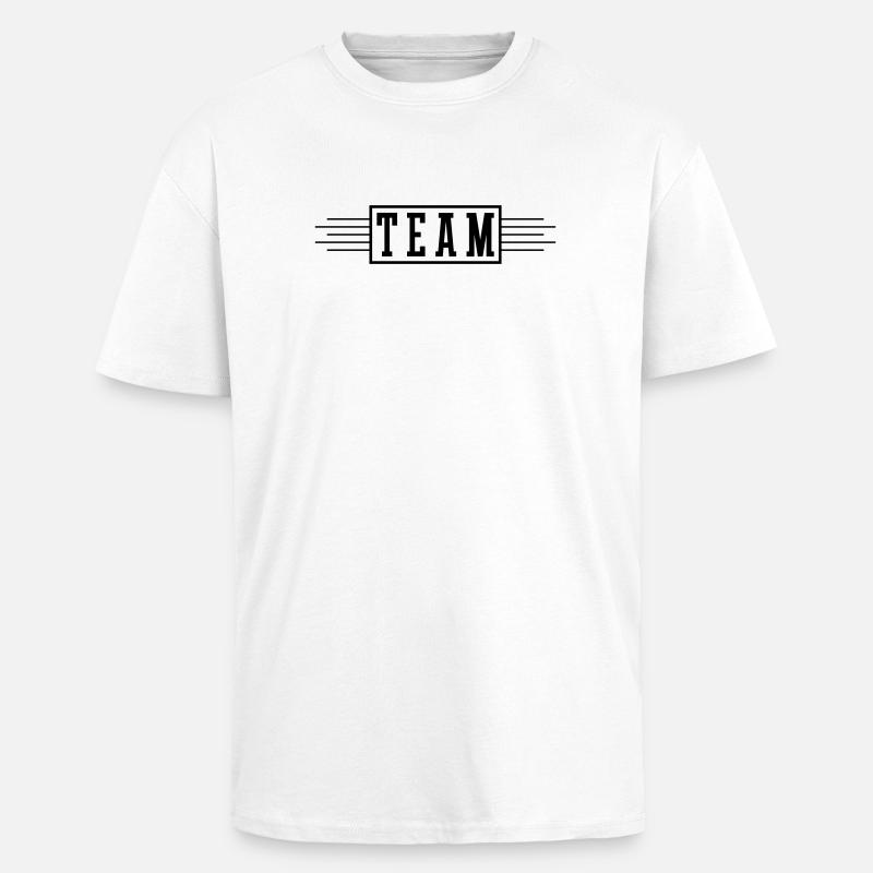 Team Strich - Oversized Heavyweight Unisex T-Shirt - Weiß