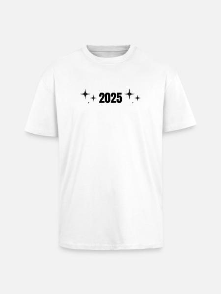 2025 - Jahr - Jahreswechsel - Oversized Heavyweight Unisex T-Shirt - Weiß
