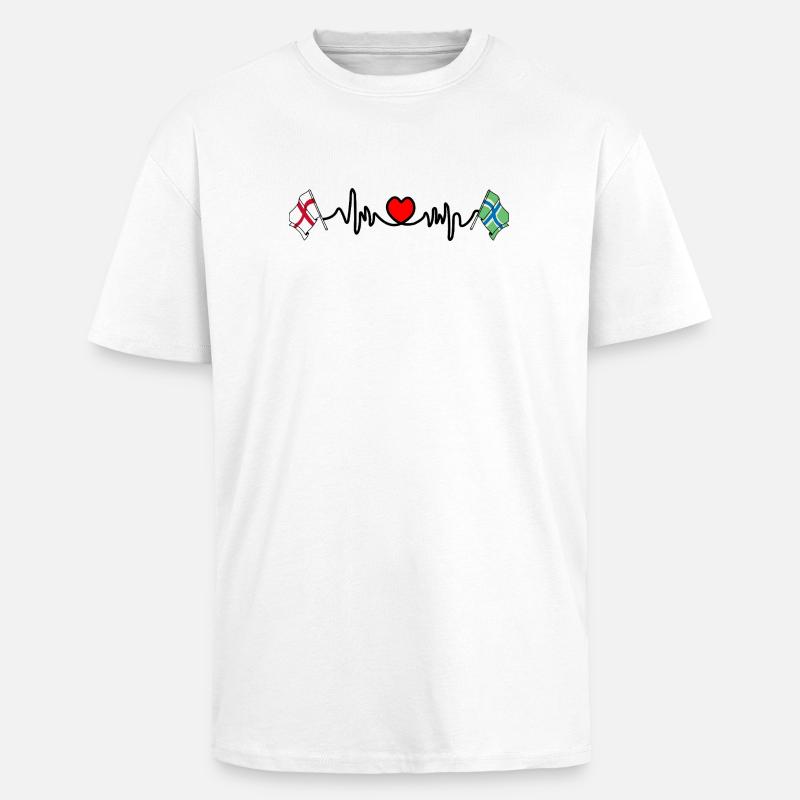 Herzfrequenz in Gloucestershire & England - Oversized Heavyweight Unisex T-Shirt - Weiß