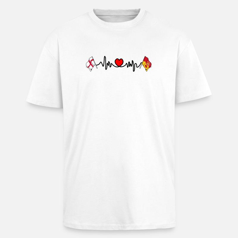 Herzfrequenz Hampshire & England - Oversized Heavyweight Unisex T-Shirt - Weiß