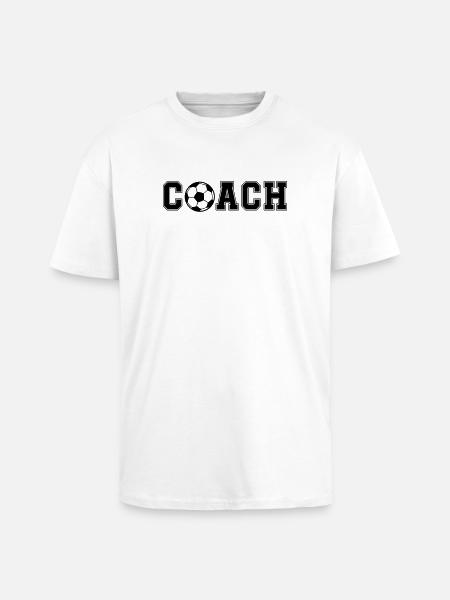 Football Coash - Unisex Oversized Heavyweight T-shirt - white