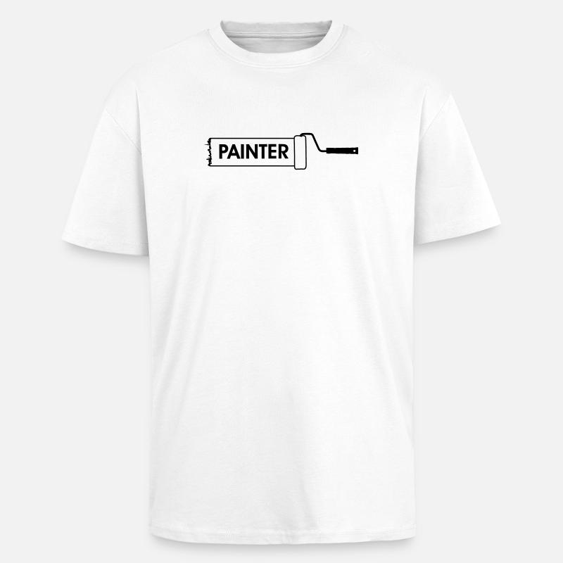 Paint roller transparent with text 'PAINTER' - Unisex Oversized Heavyweight T-shirt - white