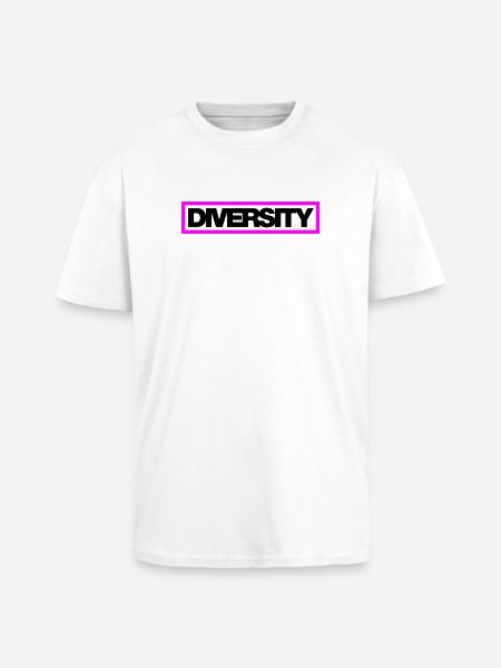 Diversité typographique Contour 2C - T-shirt unisexe oversize épais - blanc