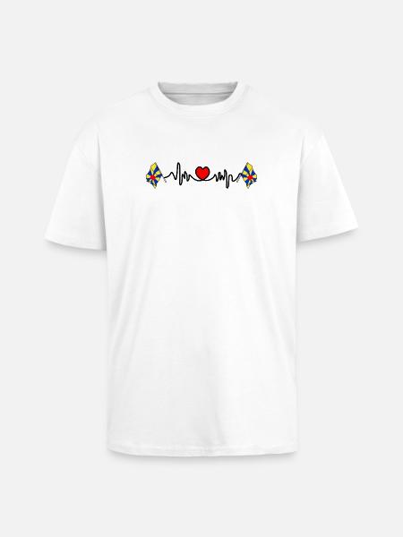 Herzfrequenz-Cardio für Westflandern, Belgien - Oversized Heavyweight Unisex T-Shirt - Weiß