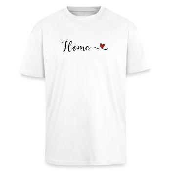 Home Heart - T-shirt unisexe oversize épais - blanc - Devant - Alina (178cm) & Michal (187cm)