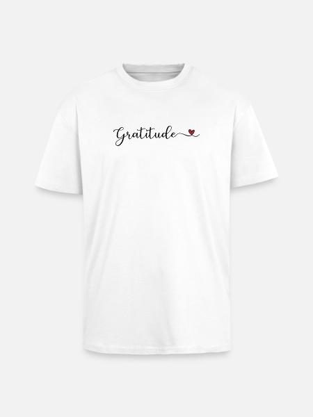 Dankbarkeit niedliches Design mit Herz - Oversized Heavyweight Unisex T-Shirt - Weiß