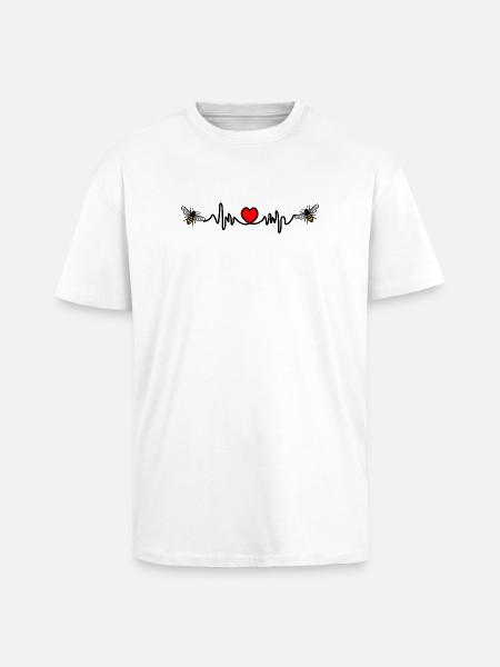 Cardio love for bees - Unisex Oversized Heavyweight T-shirt - white