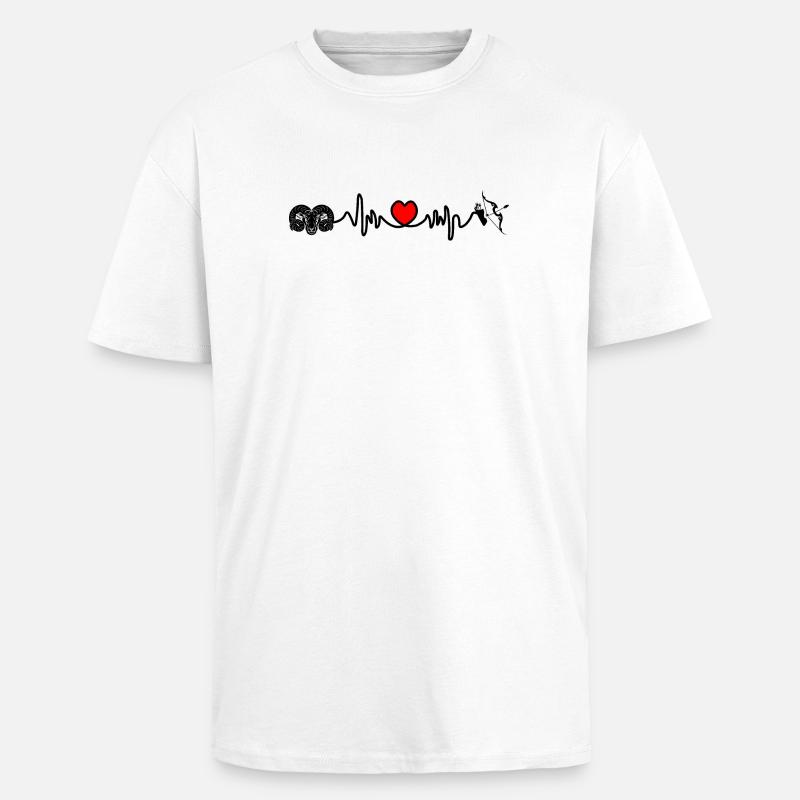 Herzfrequenz Cardio Widder Schütze - Oversized Heavyweight Unisex T-Shirt - Weiß