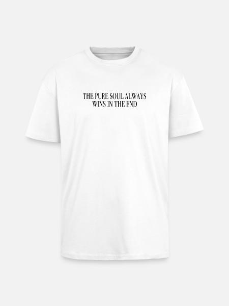 Die Seele gewinnt - Sprücheshirts Motivation - Oversized Heavyweight Unisex T-Shirt - Weiß
