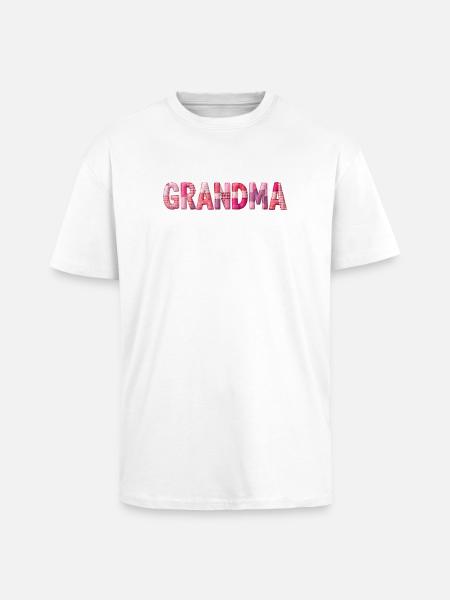 Großmutter Pink Plaid Buchstaben Patchwork - Oversized Heavyweight Unisex T-Shirt - Weiß