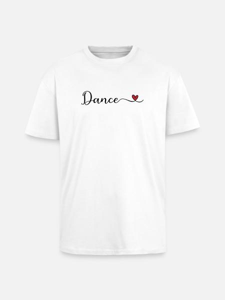 Dance cute Typography Heart - Unisex Oversized Heavyweight T-shirt - white