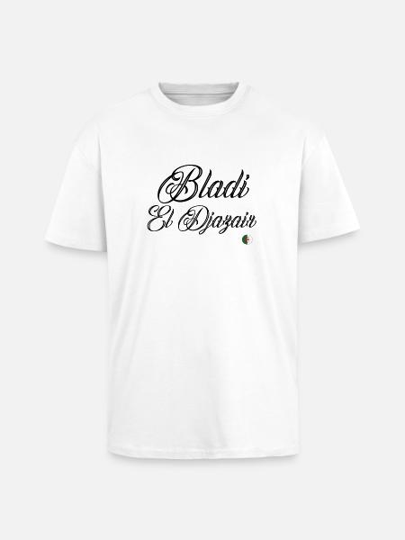 bladi el djazair - T-shirt unisexe oversize épais - blanc