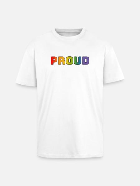 Rainbow proud black - Unisex Oversized Heavyweight T-shirt - white
