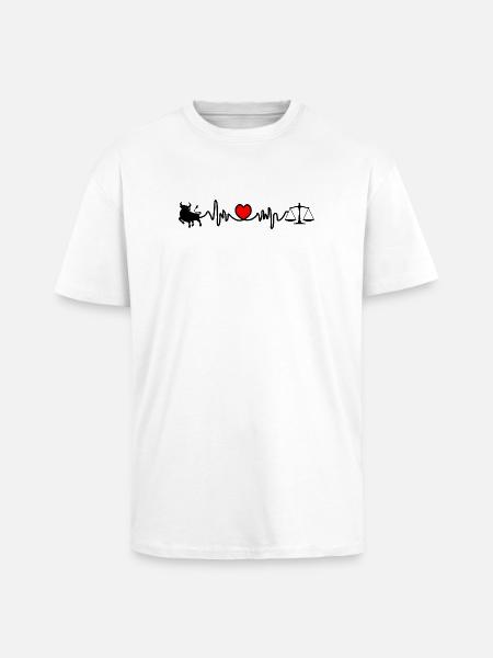Heart rate cardio Taurus Libra - Unisex Oversized Heavyweight T-shirt - white
