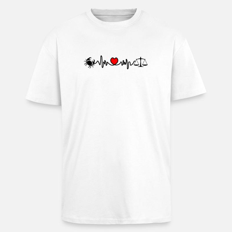 Herzfrequenz-Kardiokrebs-Skala - Oversized Heavyweight Unisex T-Shirt - Weiß