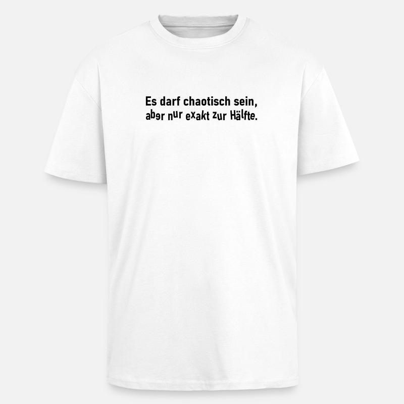 Exakt die Hälfte - Oversized Heavyweight Unisex T-Shirt - Weiß