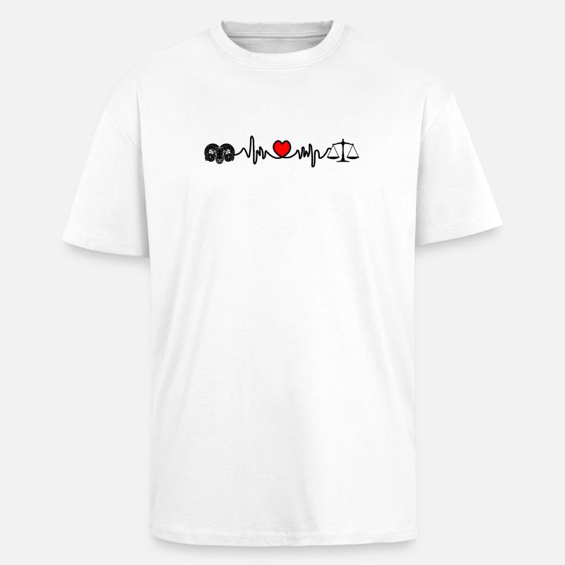 Herzfrequenz-Cardio-Ram-Skala - Oversized Heavyweight Unisex T-Shirt - Weiß