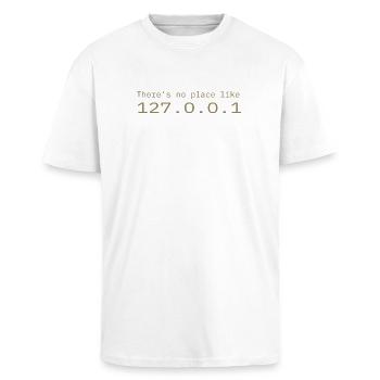 Programmierer Nerd IT Kein Ort wie Localhost - Oversized Heavyweight Unisex T-Shirt - Weiß - Vorne - Alina (178cm) & Michal (187cm)
