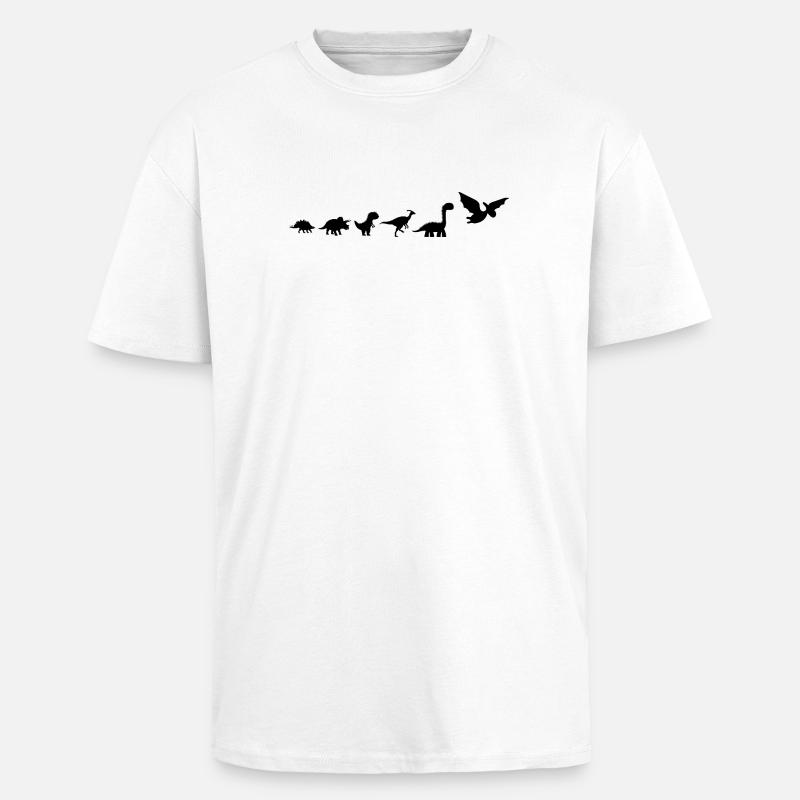 Dinosaur Evolution - Unisex Oversized Heavyweight T-shirt - white