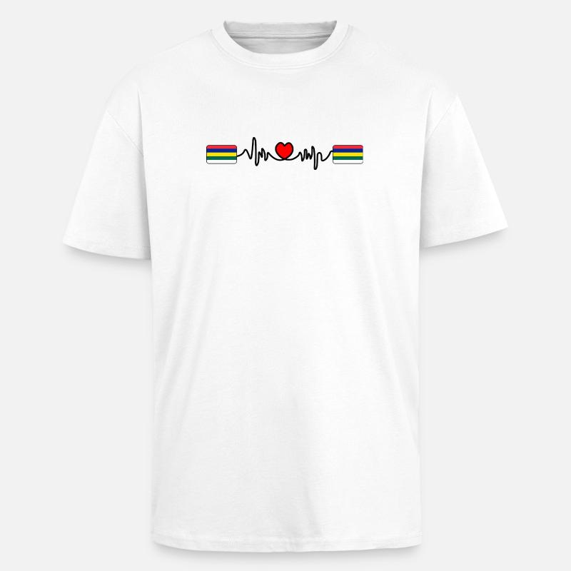 Terschelling Pulse Logo – Island Style - Unisex Oversized Heavyweight T-shirt - white