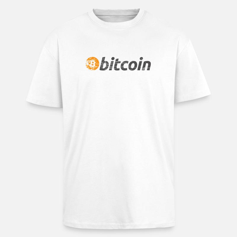 Bitcoin Logo Original BTC - T-shirt unisexe oversize épais - blanc