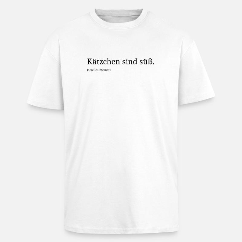Kaetzchen sind suess - Oversized Heavyweight Unisex T-Shirt - Weiß