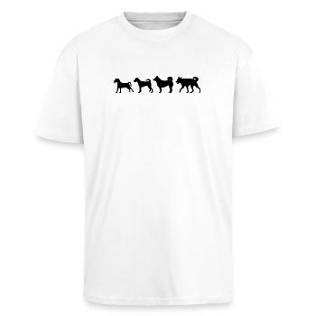 Development of the dog - Unisex Oversized Heavyweight T-shirt - white - Front - Alina (178cm) & Michal (187cm)