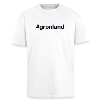 GRÖNLAND Grönland Hashtag - Oversized Heavyweight Unisex T-Shirt - Weiß - Vorne - Alina (178cm) & Michal (187cm)