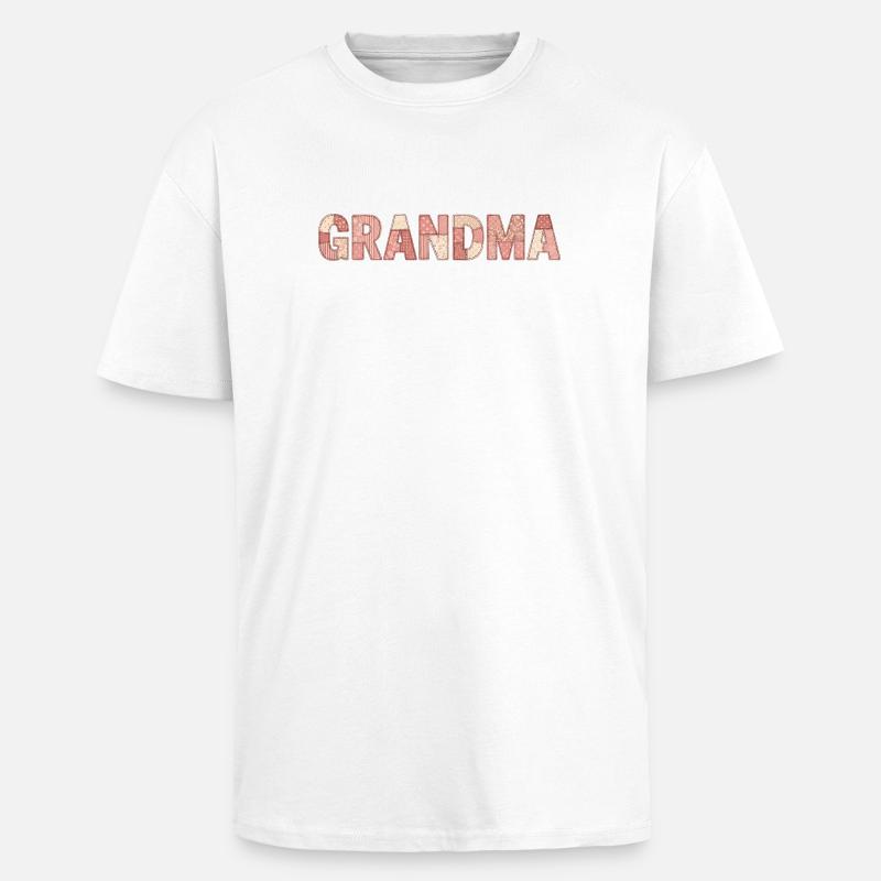 Grandma Patchwork Blumen Muster Geschenk - Oversized Heavyweight Unisex T-Shirt - Weiß
