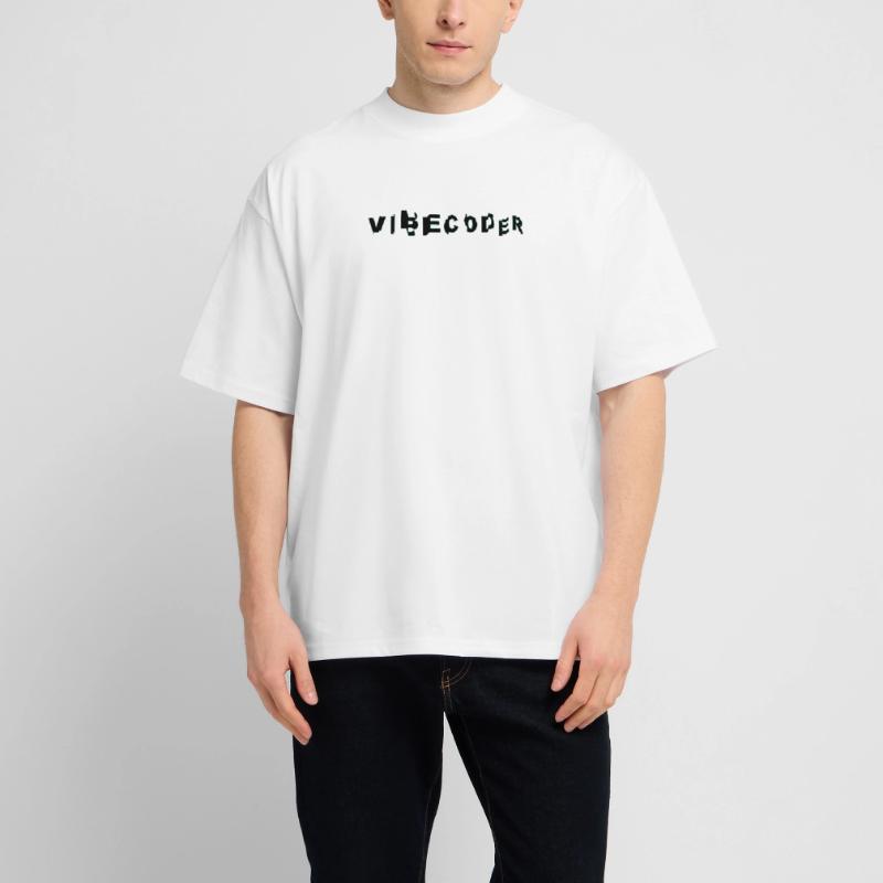 VibeCoder Glitch Neon Oversized Heavyweight Unisex T-Shirt