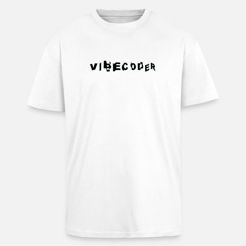 VibeCoder Glitch Neon - Unisex Oversized Heavyweight T-shirt - white