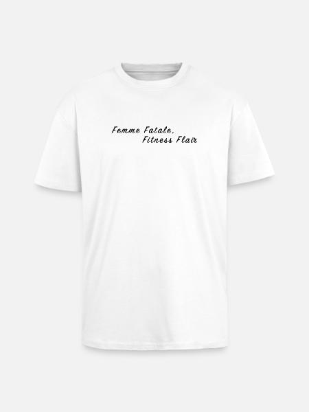 Femme Fatale. Fitness Flair. - Unisex Oversized Heavyweight T-shirt - white