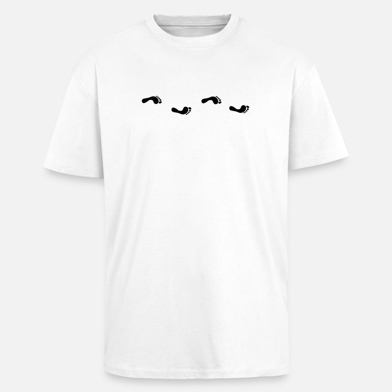 Empreintes de pas - T-shirt unisexe oversize épais - blanc