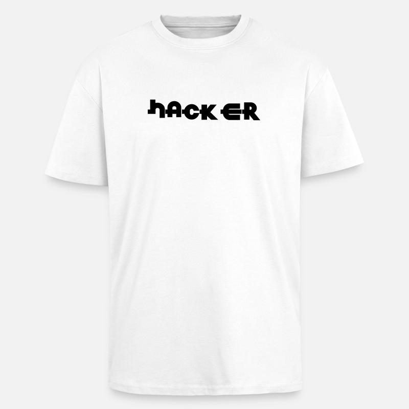 Hacker - T-shirt unisexe oversize épais - blanc