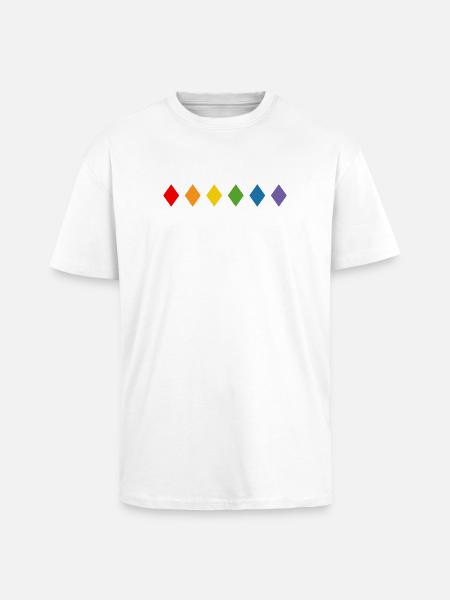 Rainbow Rhombus - Unisex Oversized Heavyweight T-shirt - white
