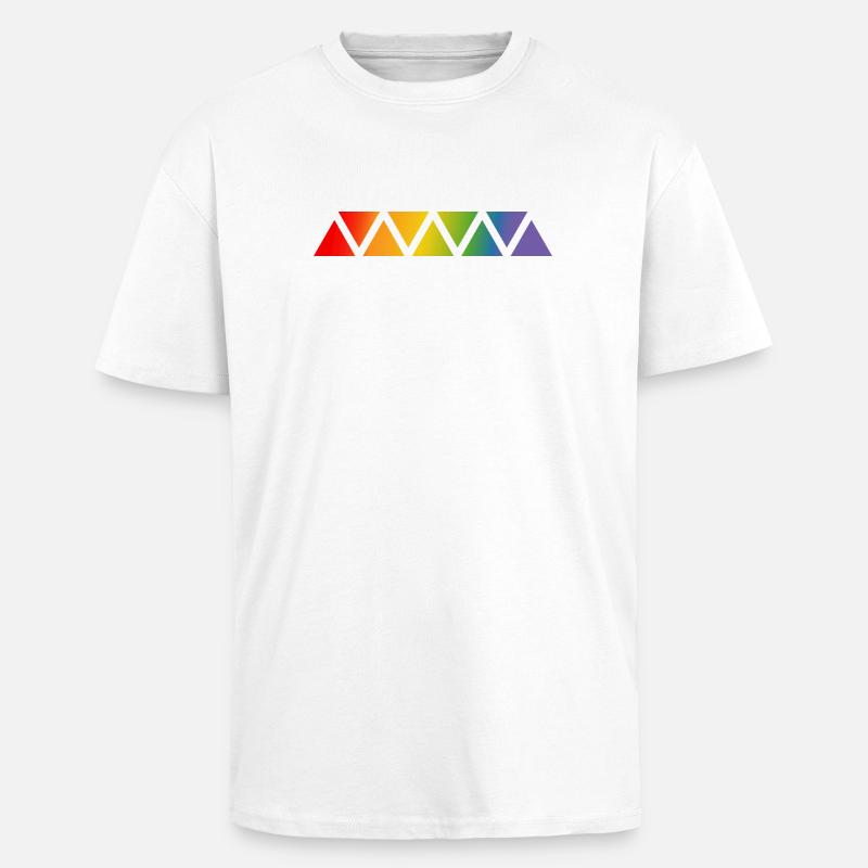 Rainbow triangle - Unisex Oversized Heavyweight T-shirt - white