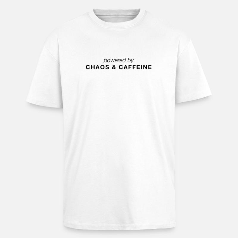Powered by Chaos & Caffeine - Oversized Heavyweight Unisex T-Shirt - Weiß