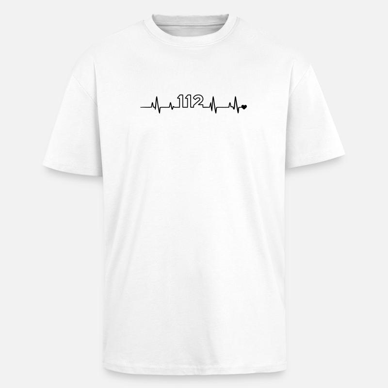 Fire Brigade 112 - Unisex Oversized Heavyweight T-shirt - white