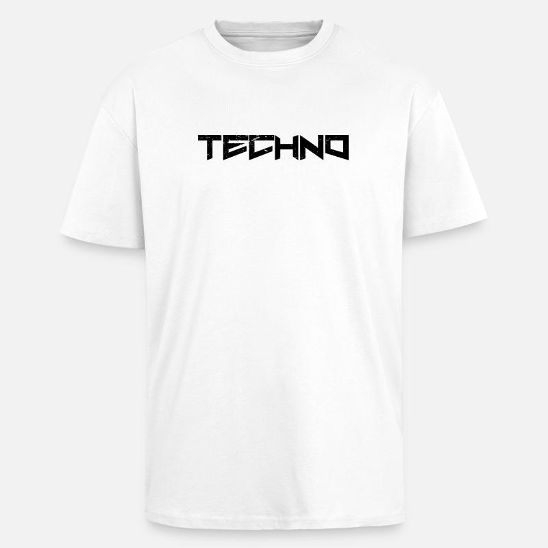 Techno - T-shirt unisexe oversize épais - blanc