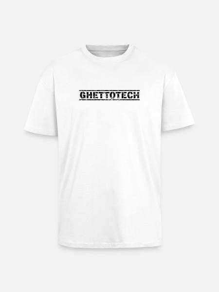 Ghettotech - Oversized Heavyweight Unisex T-Shirt - Weiß