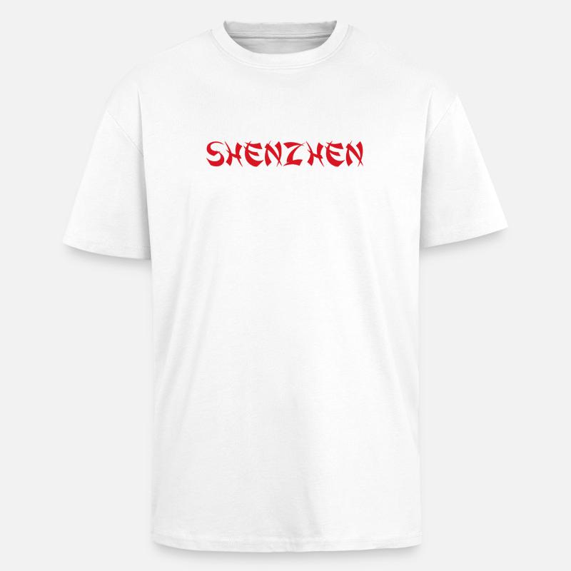 SHENZHEN - T-shirt unisexe oversize épais - blanc