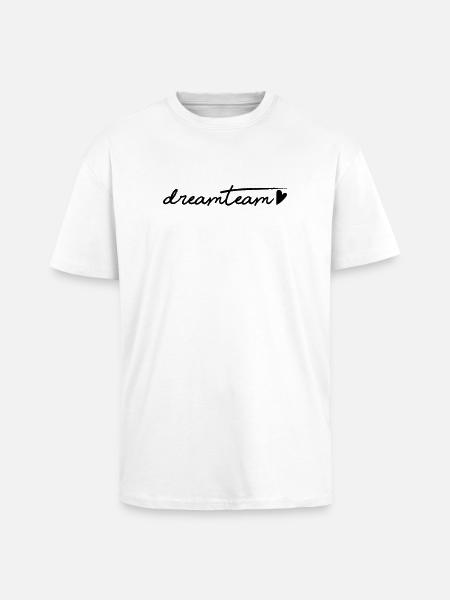 Dreamteam schwarzem Herz - Oversized Heavyweight Unisex T-Shirt - Weiß