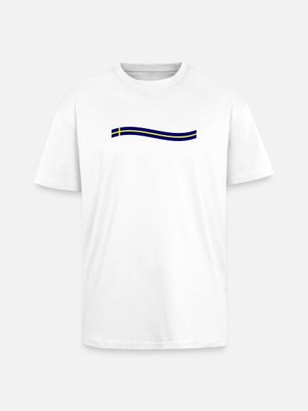 Sweden flag icon - Unisex Oversized Heavyweight T-shirt - white