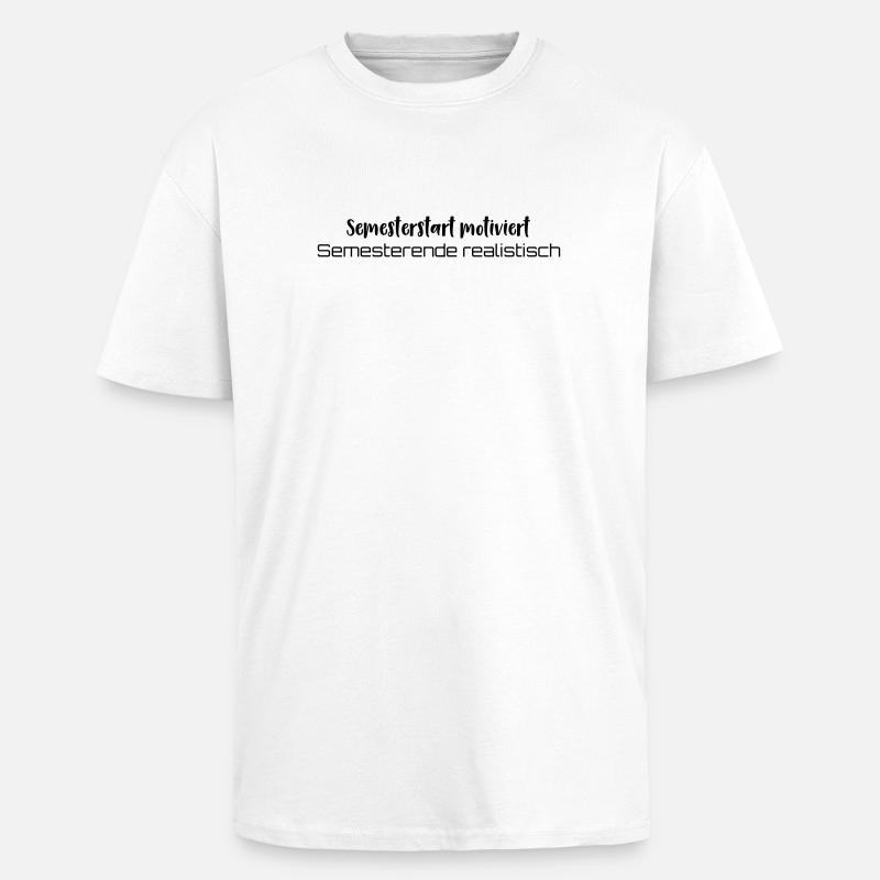 Coffee → learning → existential crisis - Unisex Oversized Heavyweight T-shirt - white