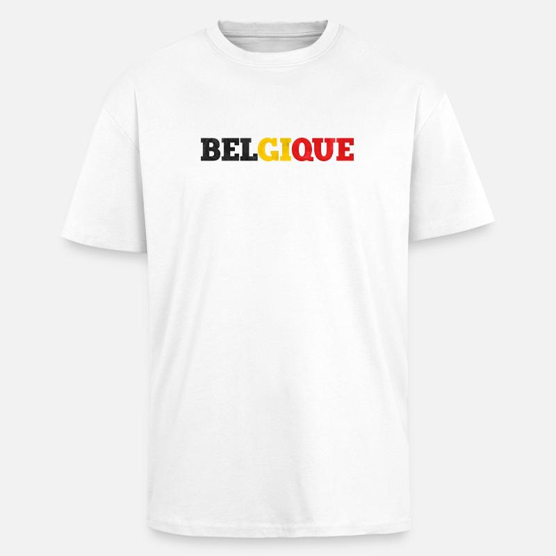 Belgique - T-shirt unisexe oversize épais - blanc